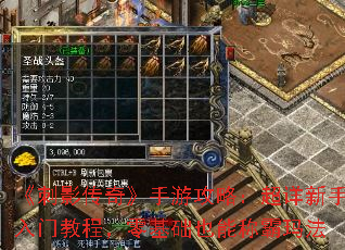 《刺影传奇》手游攻略:超详新手入门教程,零基础也能称霸玛法 《刺影传奇》手游攻略:超详新手入门教程,零基础也能称霸玛法