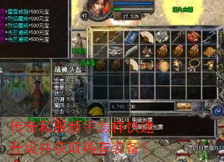 传奇私服新手怎样快速升级并获取稀有装备? 传奇私服新手怎样快速升级并获取稀有装备?