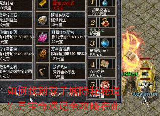 如何找到双子城隐秘秘道?寻宝奇遇记全攻略在此 如何找到双子城隐秘秘道?寻宝奇遇记全攻略在此