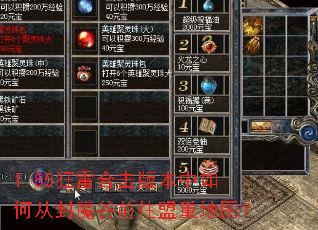 1.85狂雷合击版本中如何从封魔谷前往盟重地图? 1.85狂雷合击版本中如何从封魔谷前往盟重地图?